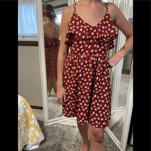 Xhiliration (Target) Rust Floral Dress Size M
